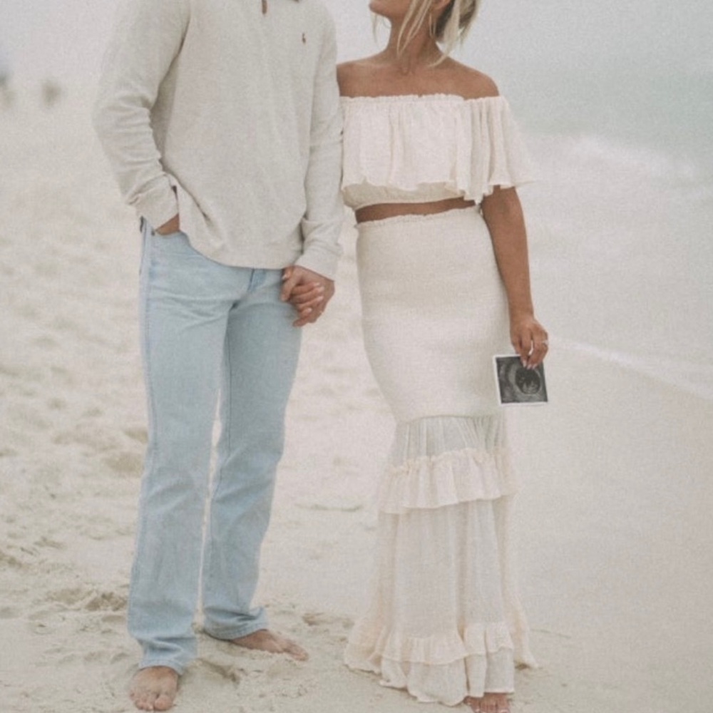 ISO (In Search Of) These Three Boutique Cream Smoked Skirt Set